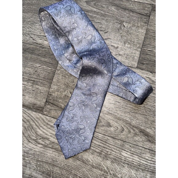 Subtle Kenneth COLE AwearNESS men's 100% silk NECKTIE tonal floral jacquard - Picture 4 of 4